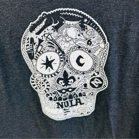 Next Level Black Sugar Skull NOLA Tee - Picture 2 of 4